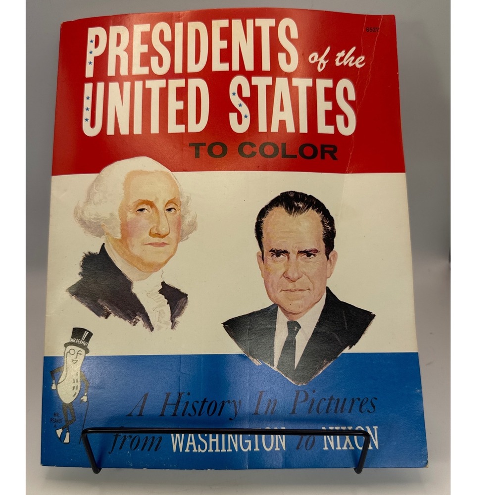 Vintage‎ Planters Mr Peanut Presidents of the United States Coloring Book Nixon